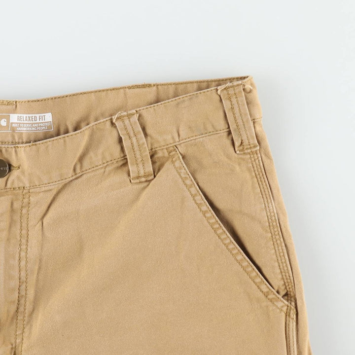 Carhartt Relaxed Fit Duck Canvas Painter Shorts (Men's W38 equivalent) cotton Beige type Vintage Second Hand