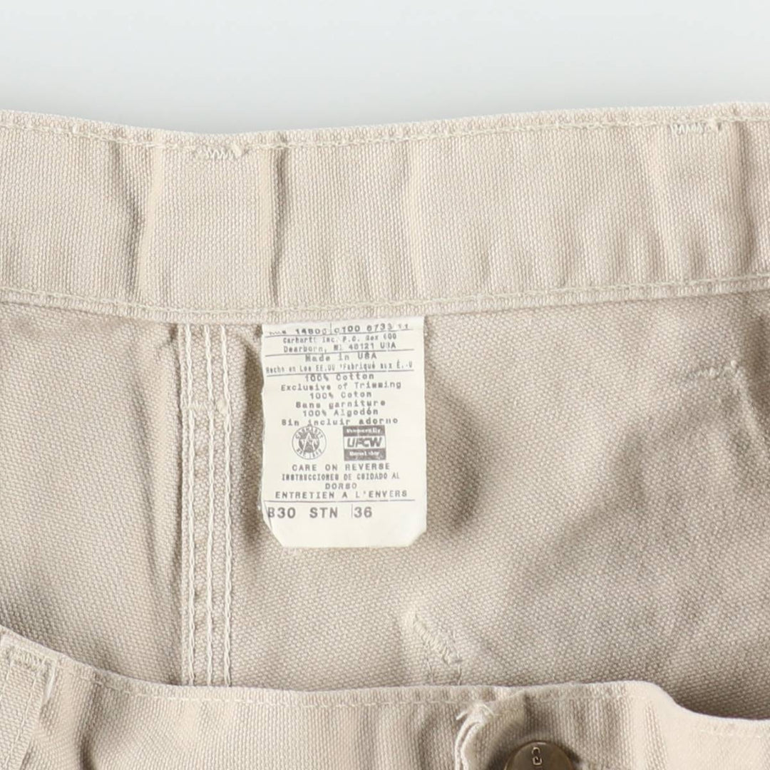 Carhartt duck canvas shorts, made in the USA, men's size W35 (approx.). cotton Beige type Vintage Second Hand