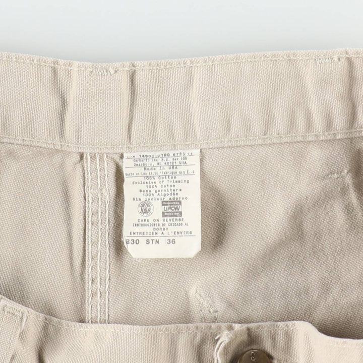 Carhartt duck canvas shorts, made in the USA, men's size W35 (approx.). cotton Beige type Vintage Second Hand