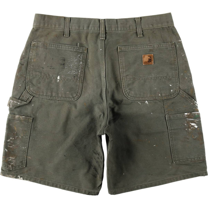 Carhartt ORIGINAL FIT Painted Duck Canvas Painter Shorts (Men's W34 equivalent) cotton Khaki type Vintage Second Hand