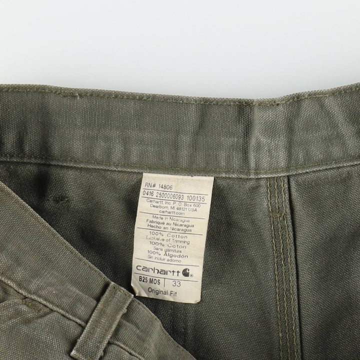Carhartt ORIGINAL FIT Painted Duck Canvas Painter Shorts (Men's W34 equivalent) cotton Khaki type Vintage Second Hand