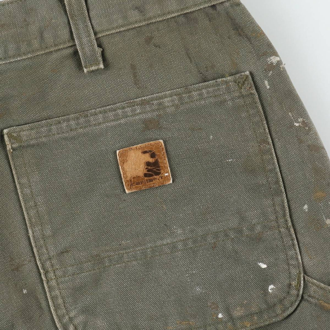Carhartt ORIGINAL FIT Painted Duck Canvas Painter Shorts (Men's W34 equivalent) cotton Khaki type Vintage Second Hand