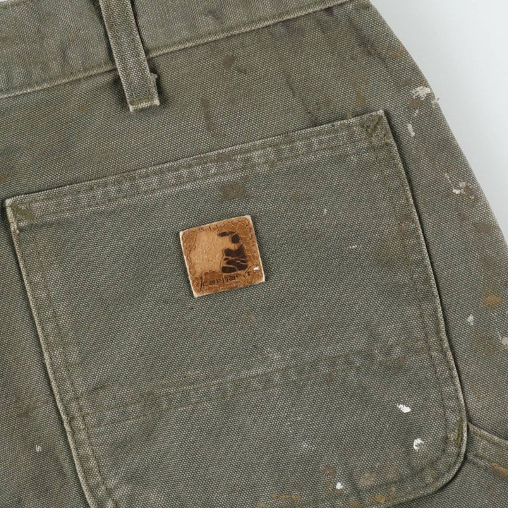 Carhartt ORIGINAL FIT Painted Duck Canvas Painter Shorts (Men's W34 equivalent) cotton Khaki type Vintage Second Hand