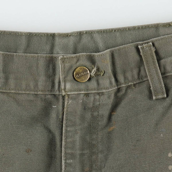 Carhartt ORIGINAL FIT Painted Duck Canvas Painter Shorts (Men's W34 equivalent) cotton Khaki type Vintage Second Hand