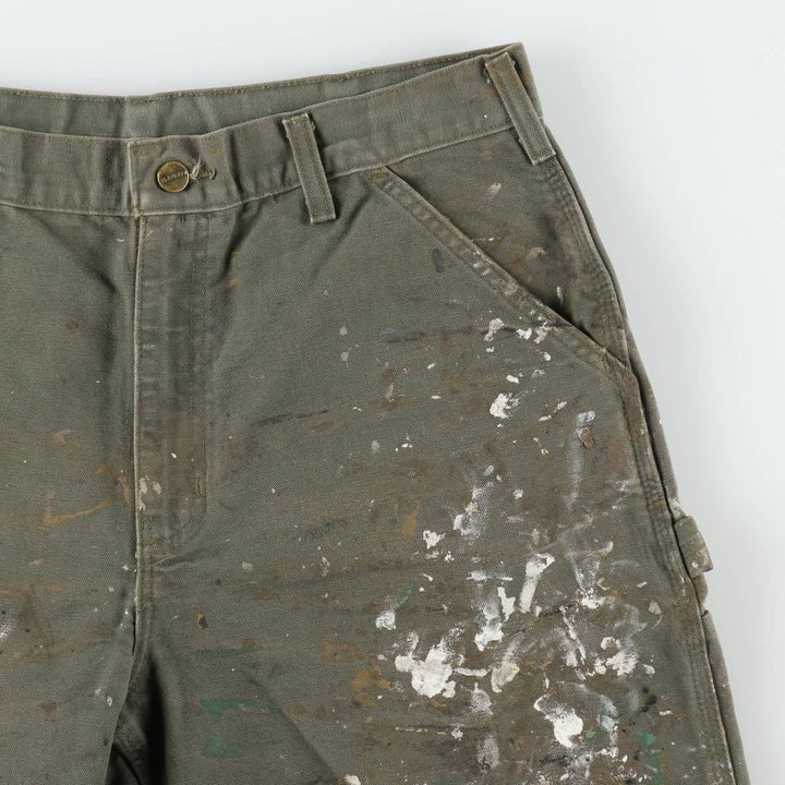Carhartt ORIGINAL FIT Painted Duck Canvas Painter Shorts (Men's W34 equivalent) cotton Khaki type Vintage Second Hand