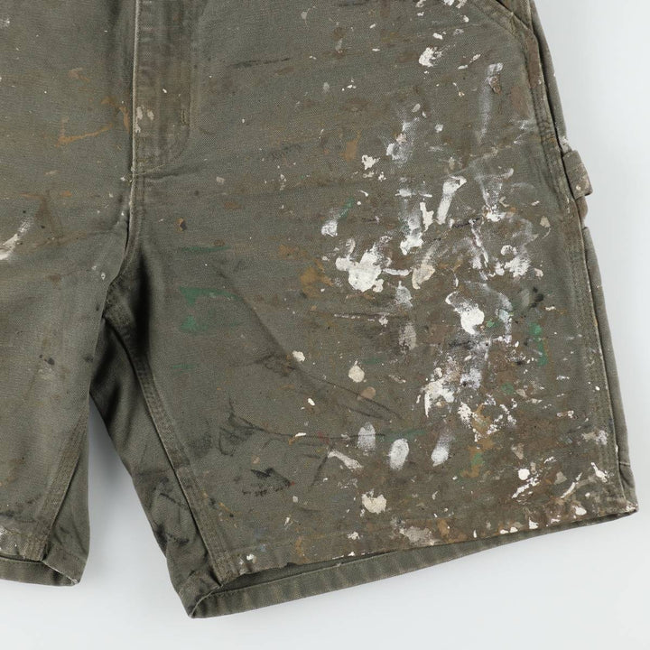 Carhartt ORIGINAL FIT Painted Duck Canvas Painter Shorts (Men's W34 equivalent) cotton Khaki type Vintage Second Hand