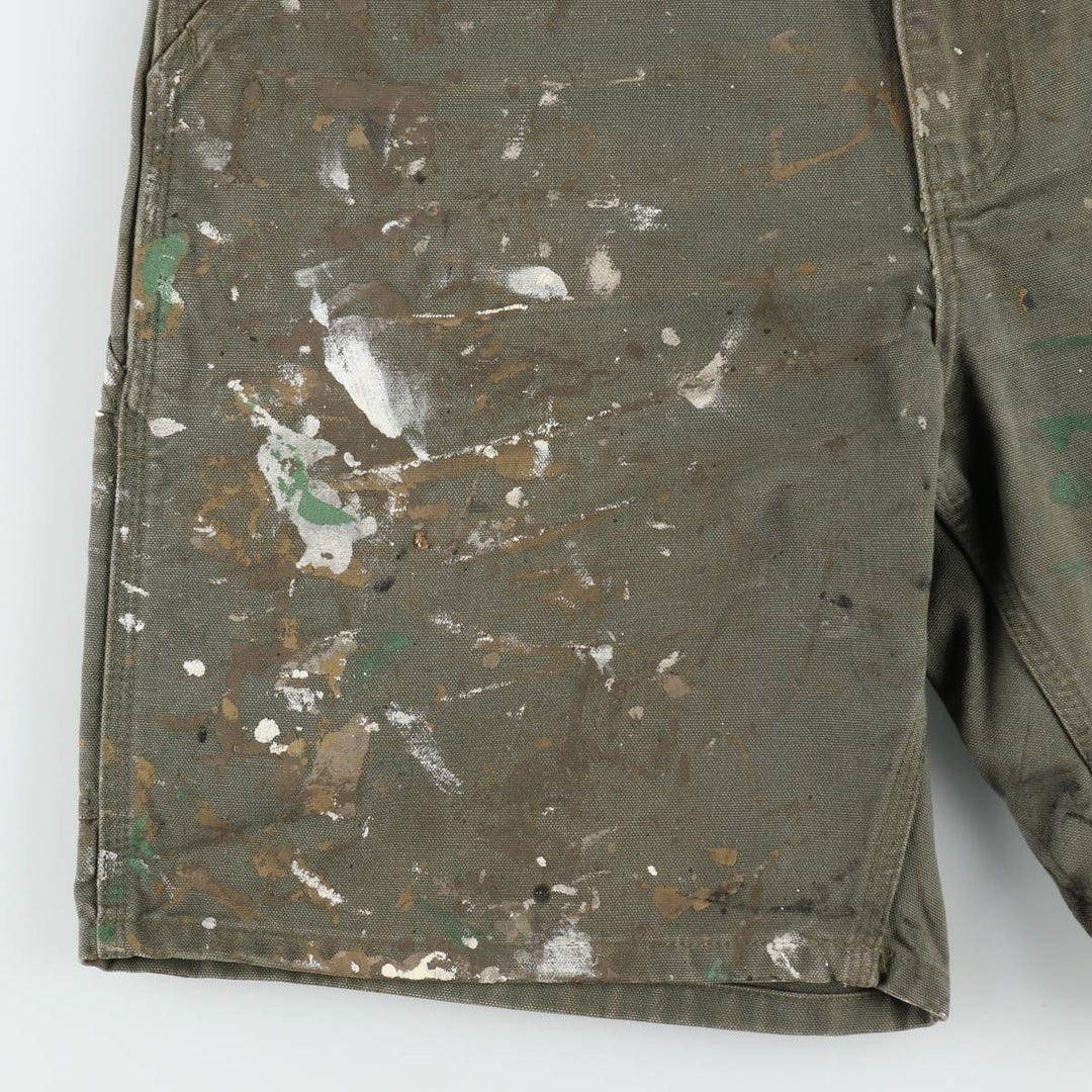 Carhartt ORIGINAL FIT Painted Duck Canvas Painter Shorts (Men's W34 equivalent) cotton Khaki type Vintage Second Hand