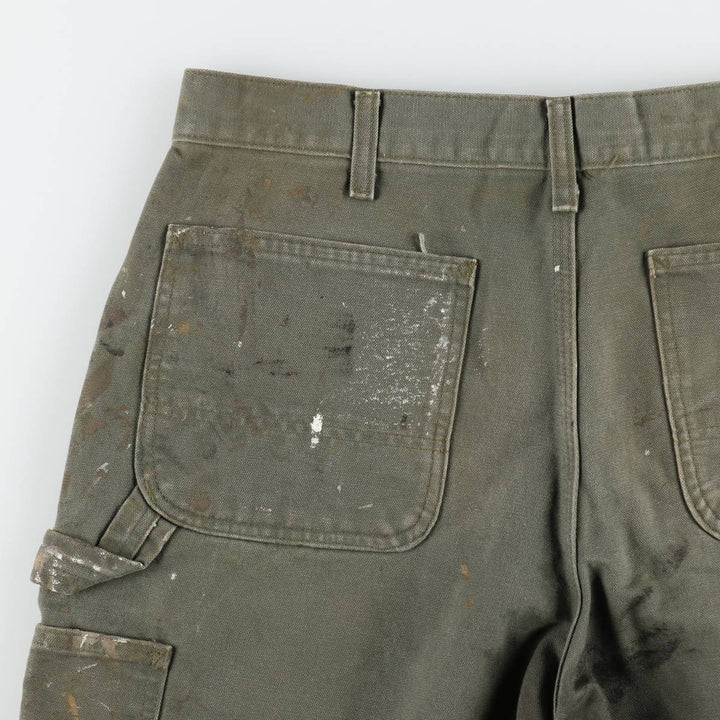 Carhartt ORIGINAL FIT Painted Duck Canvas Painter Shorts (Men's W34 equivalent) cotton Khaki type Vintage Second Hand