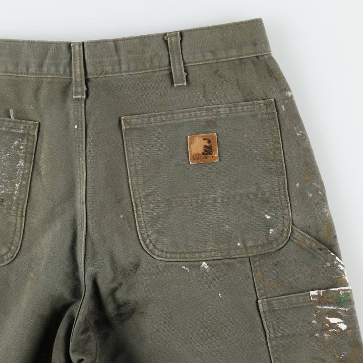 Carhartt ORIGINAL FIT Painted Duck Canvas Painter Shorts (Men's W34 equivalent) cotton Khaki type Vintage Second Hand