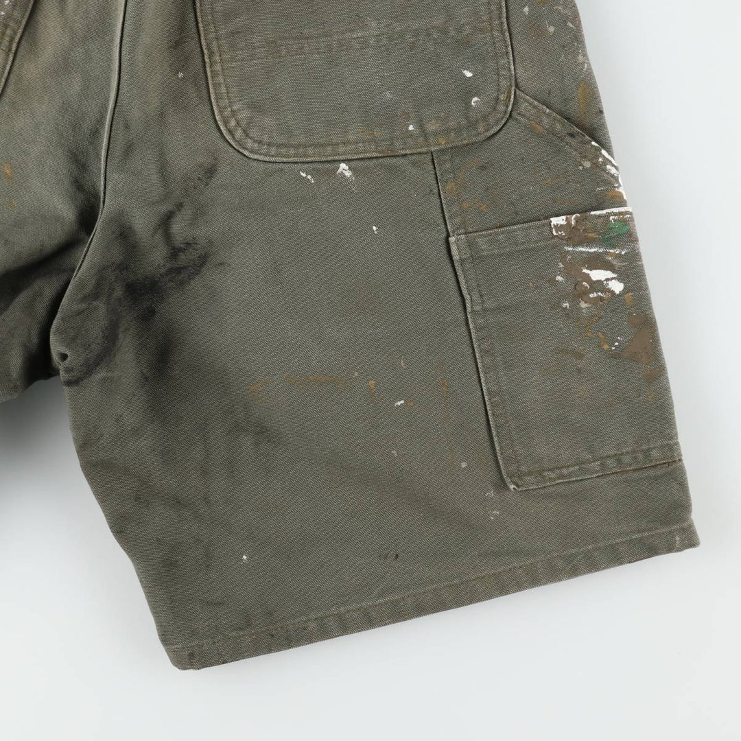 Carhartt ORIGINAL FIT Painted Duck Canvas Painter Shorts (Men's W34 equivalent) cotton Khaki type Vintage Second Hand