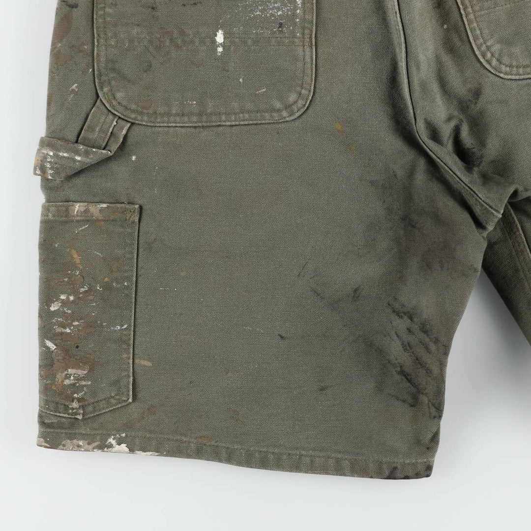 Carhartt ORIGINAL FIT Painted Duck Canvas Painter Shorts (Men's W34 equivalent) cotton Khaki type Vintage Second Hand