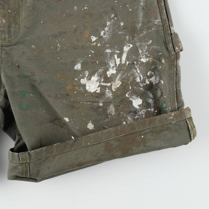 Carhartt ORIGINAL FIT Painted Duck Canvas Painter Shorts (Men's W34 equivalent) cotton Khaki type Vintage Second Hand