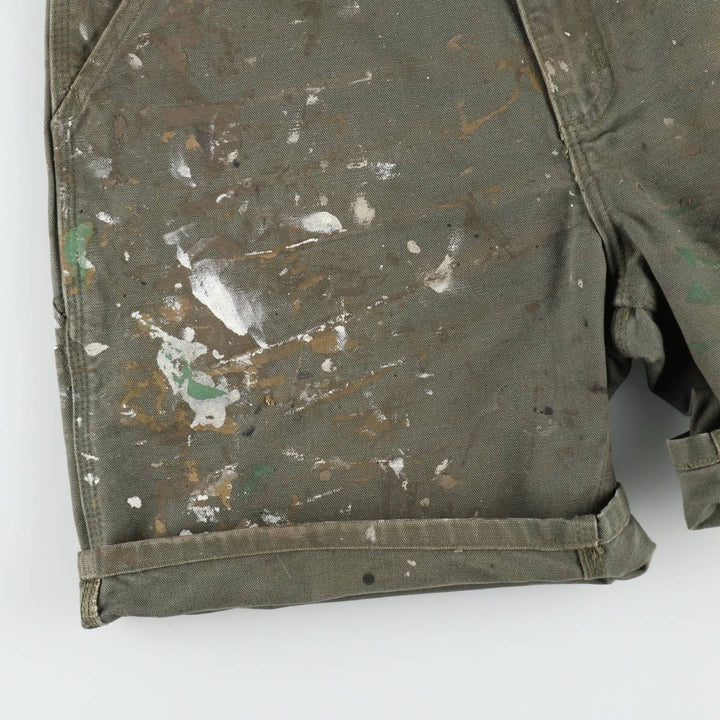 Carhartt ORIGINAL FIT Painted Duck Canvas Painter Shorts (Men's W34 equivalent) cotton Khaki type Vintage Second Hand