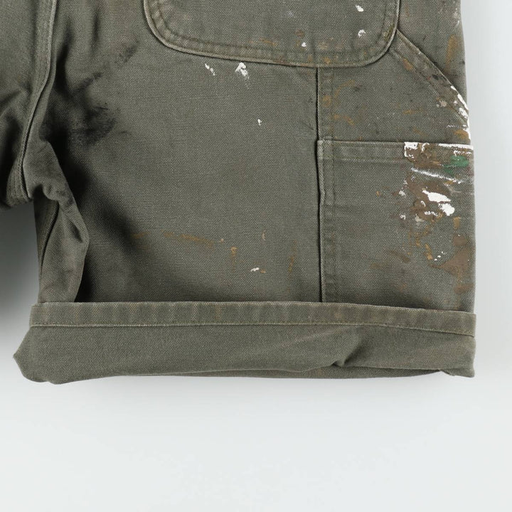 Carhartt ORIGINAL FIT Painted Duck Canvas Painter Shorts (Men's W34 equivalent) cotton Khaki type Vintage Second Hand