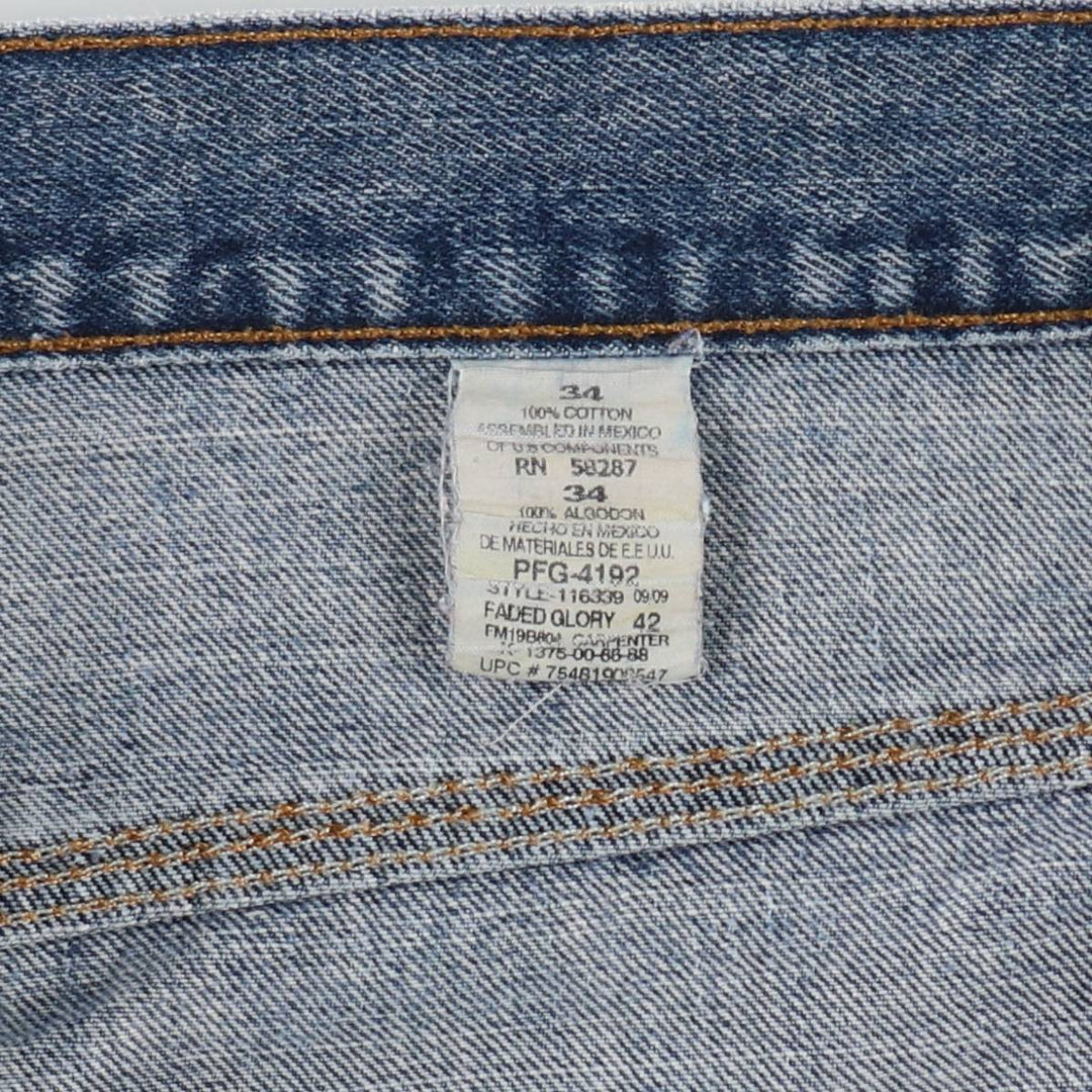 Faded Glory CARPENTER Denim Painter Shorts (Men's W36 equivalent) cotton blue type Vintage Second Hand