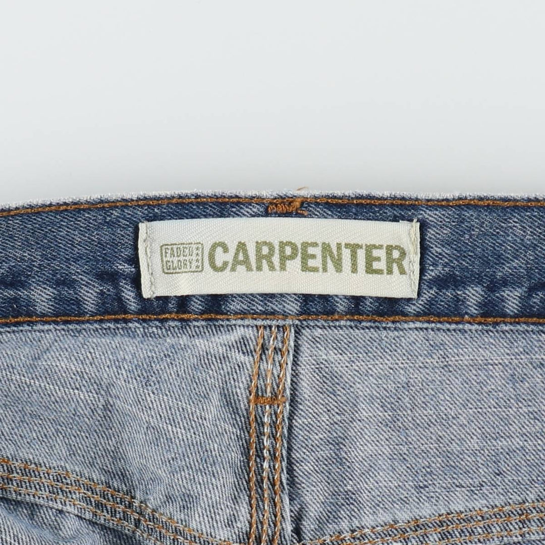 Faded Glory CARPENTER Denim Painter Shorts (Men's W36 equivalent) cotton blue type Vintage Second Hand