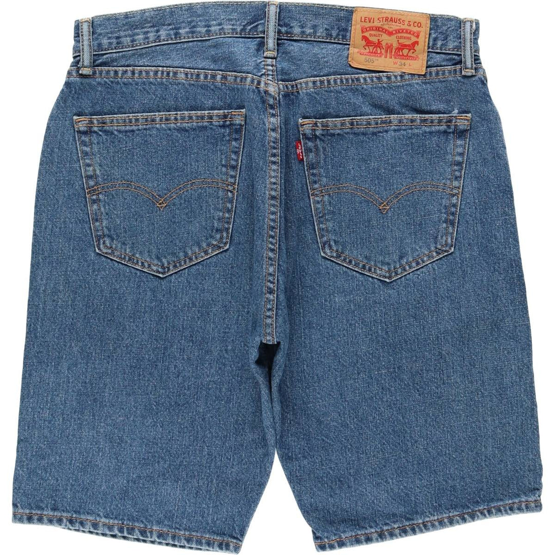 Levi's 505 denim shorts, men's size W34 (approx.) cotton blue type Vintage Second Hand