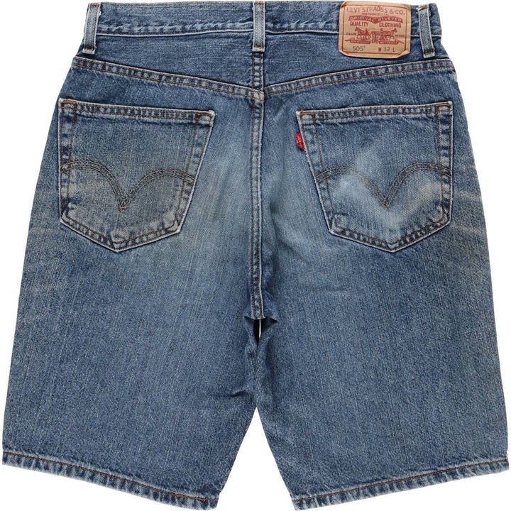 Levi's 505 Regular Fit Denim Shorts (Men's W32 equivalent) cotton blue type Vintage Second Hand