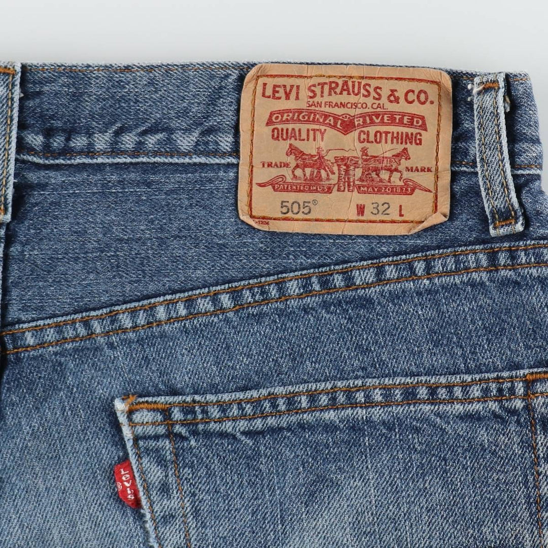 Levi's 505 Regular Fit Denim Shorts (Men's W32 equivalent) cotton blue type Vintage Second Hand