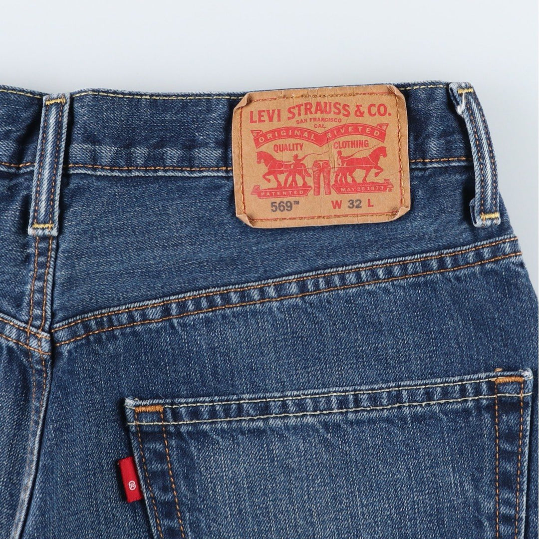 Levi's 569 denim shorts, half pants, jorts, men's size W34 cotton blue type Vintage Second Hand