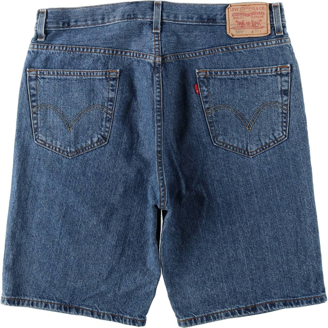 Levi's 505 REGULAR FIT denim shorts, short pants for men, size w36 cotton blue type Vintage Second Hand