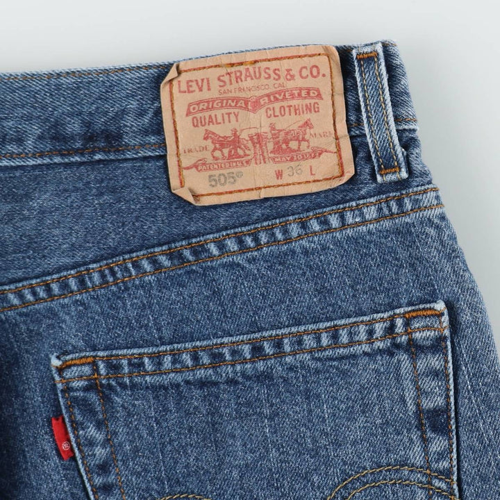 Levi's 505 REGULAR FIT denim shorts, short pants for men, size w36 cotton blue type Vintage Second Hand