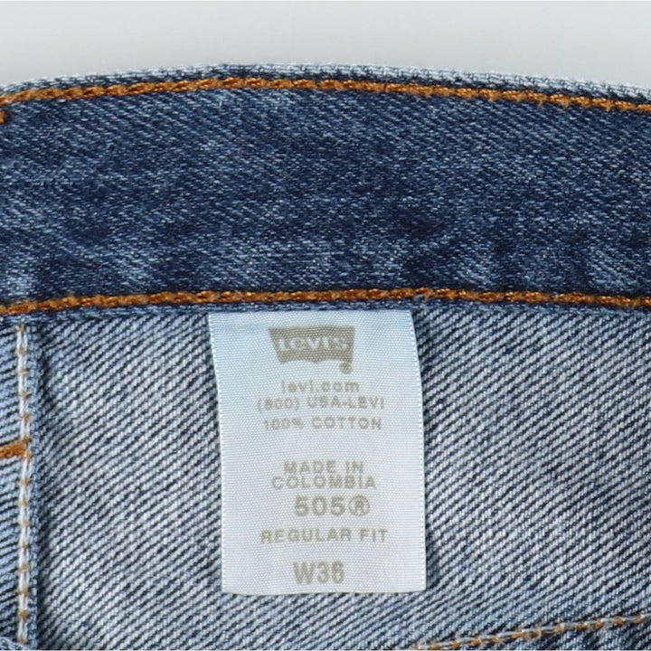 Levi's 505 REGULAR FIT denim shorts, short pants for men, size w36 cotton blue type Vintage Second Hand
