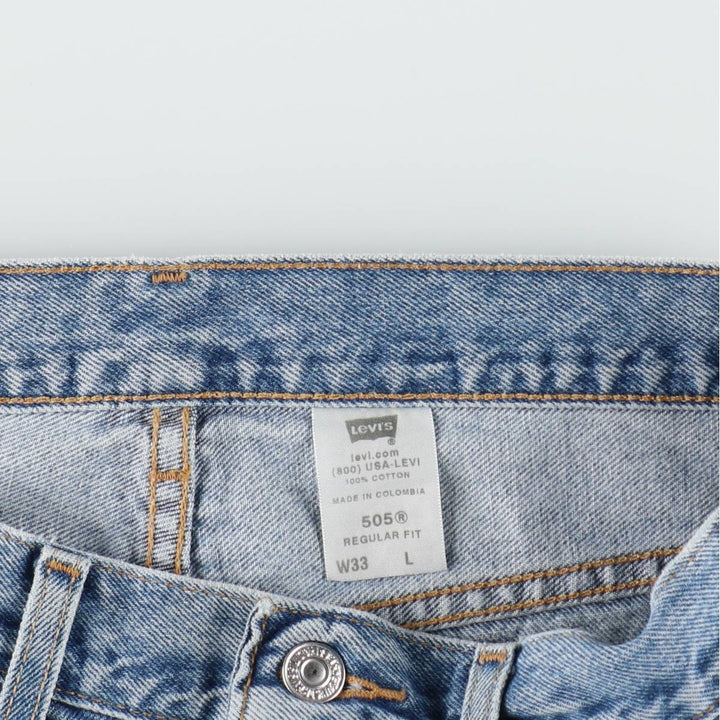 Levi's 505 REGULAR FIT denim shorts, short pants, men's size w33 cotton blue type Vintage Second Hand