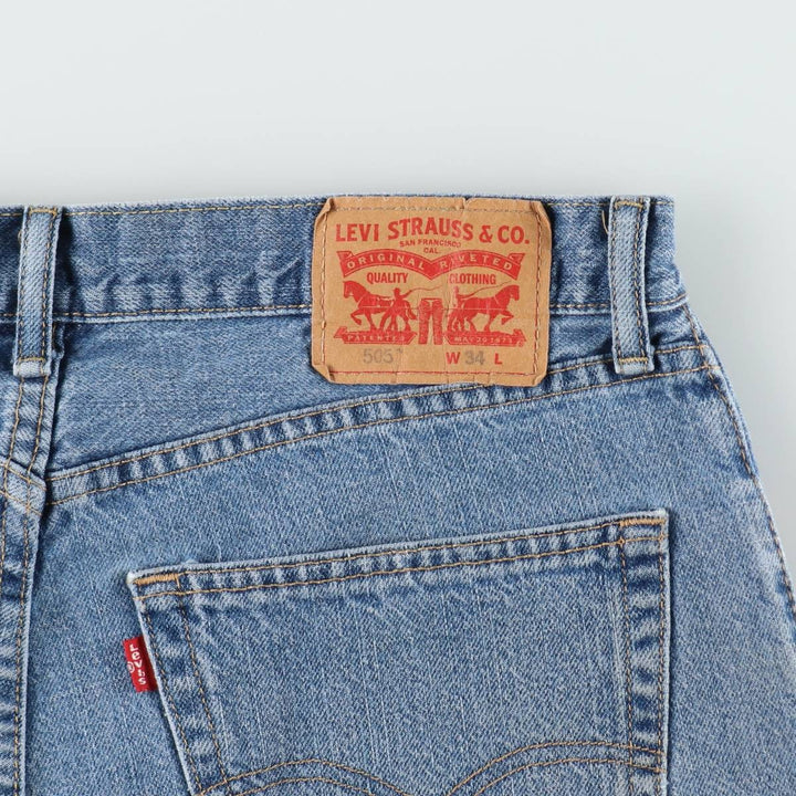 Levi's 505 denim shorts, short pants for men, size W34 cotton blue type Vintage Second Hand
