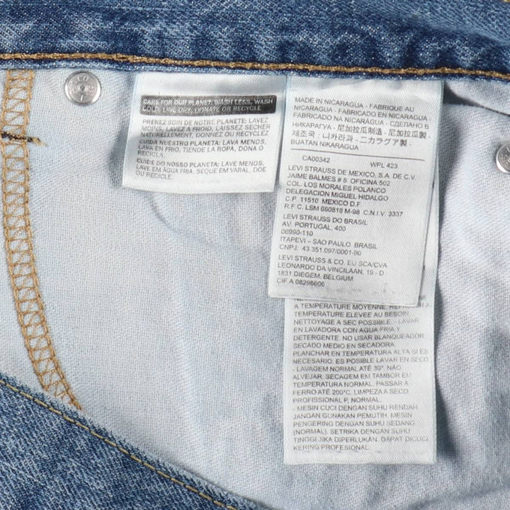 Levi's 505 denim shorts, short pants for men, size W34 cotton blue type Vintage Second Hand