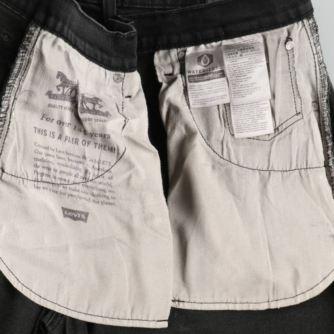 Levi's 569 Black Denim Shorts, Men's Size W34 (approx.) cotton black type Vintage Second Hand