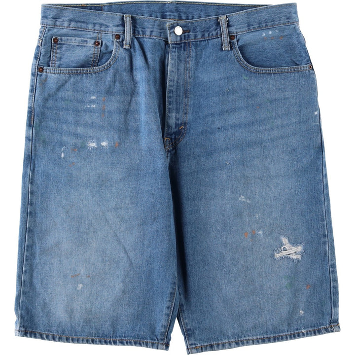 Levi's 569 Painted Denim Shorts, Men's W39 (approx.) cotton Blue type light blue Vintage Second Hand