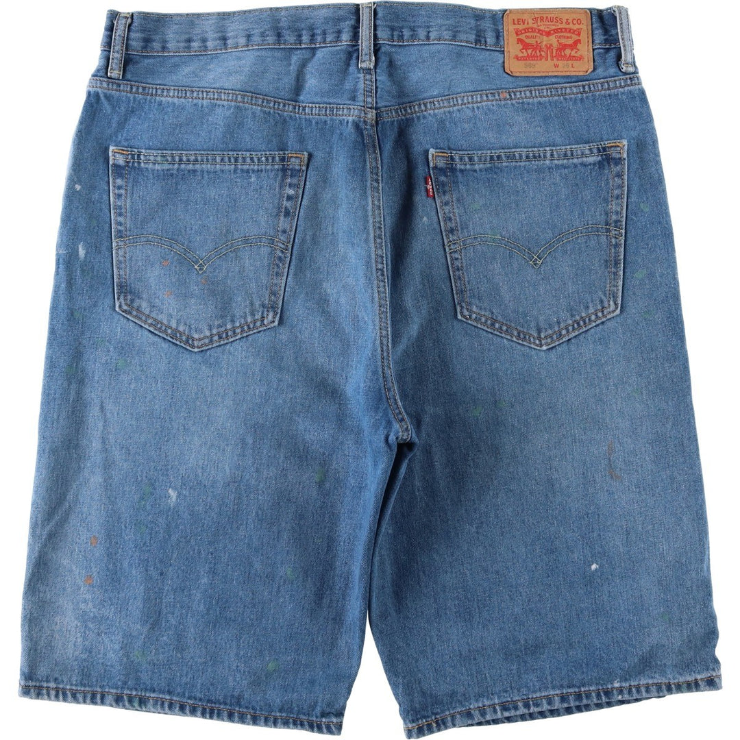 Levi's 569 Painted Denim Shorts, Men's W39 (approx.) cotton Blue type light blue Vintage Second Hand