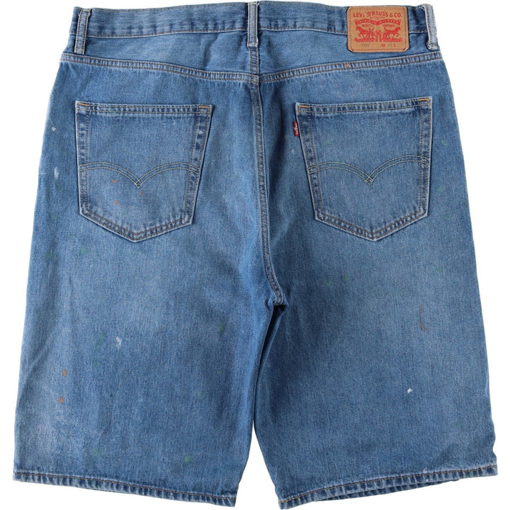 Levi's 569 Painted Denim Shorts, Men's W39 (approx.) cotton Blue type light blue Vintage Second Hand