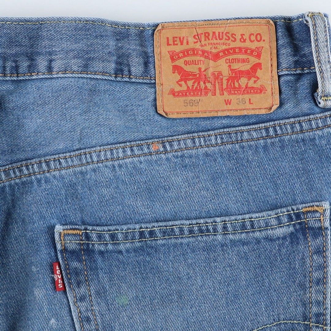 Levi's 569 Painted Denim Shorts, Men's W39 (approx.) cotton Blue type light blue Vintage Second Hand