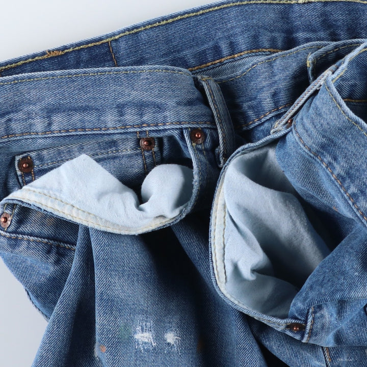 Levi's 569 Painted Denim Shorts, Men's W39 (approx.) cotton Blue type light blue Vintage Second Hand