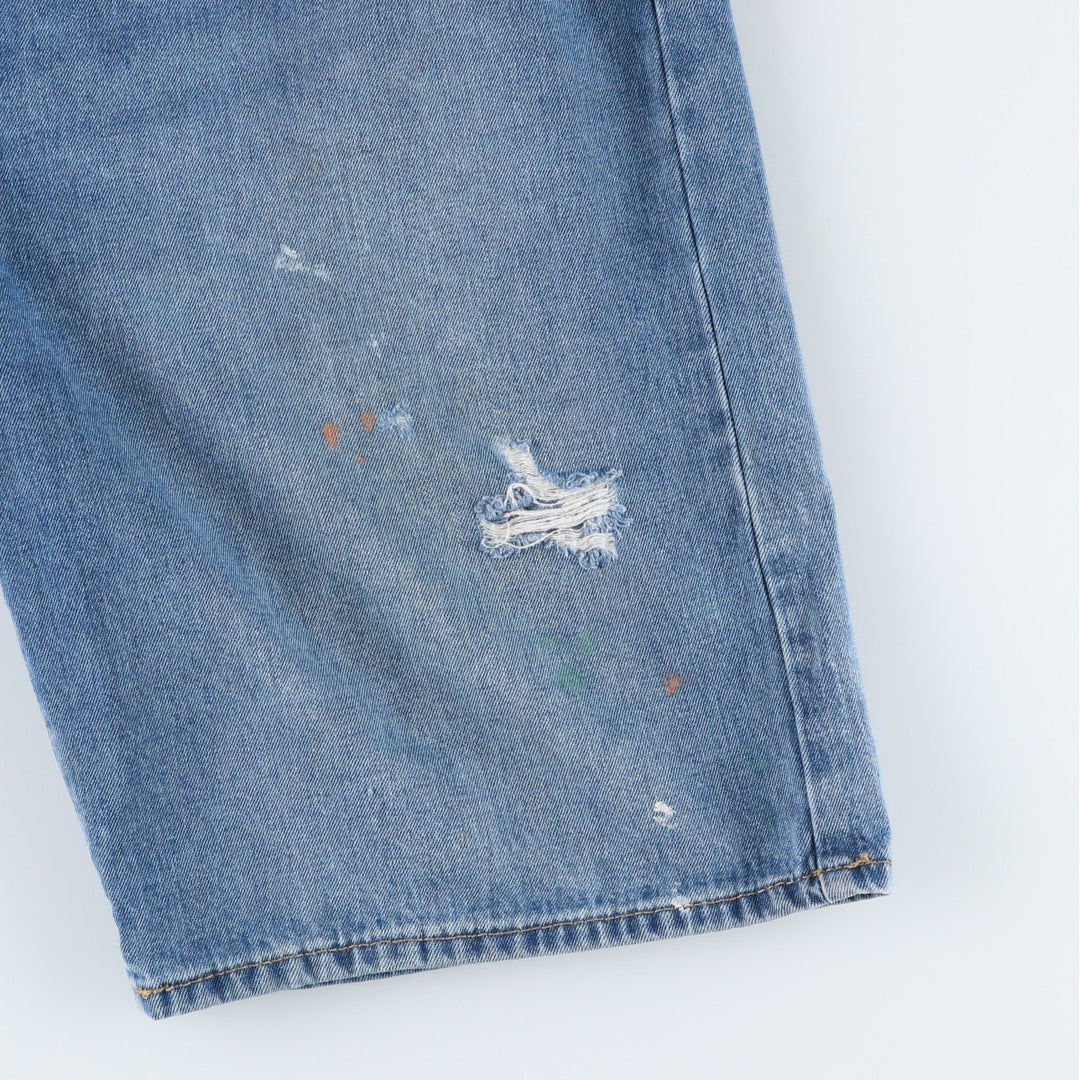 Levi's 569 Painted Denim Shorts, Men's W39 (approx.) cotton Blue type light blue Vintage Second Hand