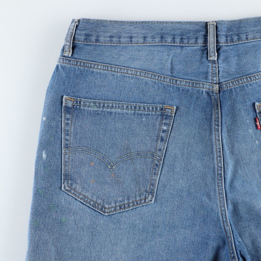 Levi's 569 Painted Denim Shorts, Men's W39 (approx.) cotton Blue type light blue Vintage Second Hand