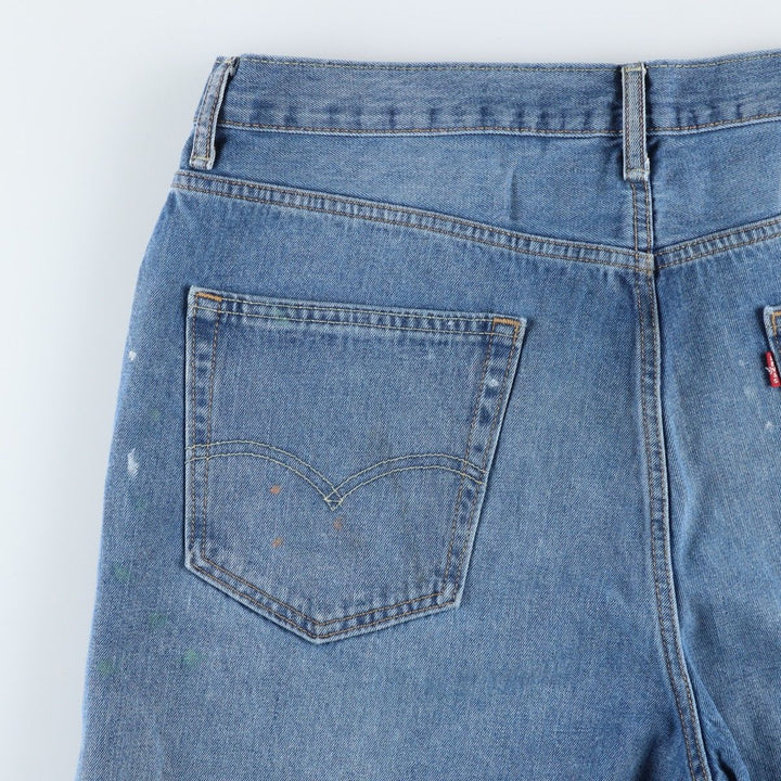 Levi's 569 Painted Denim Shorts, Men's W39 (approx.) cotton Blue type light blue Vintage Second Hand
