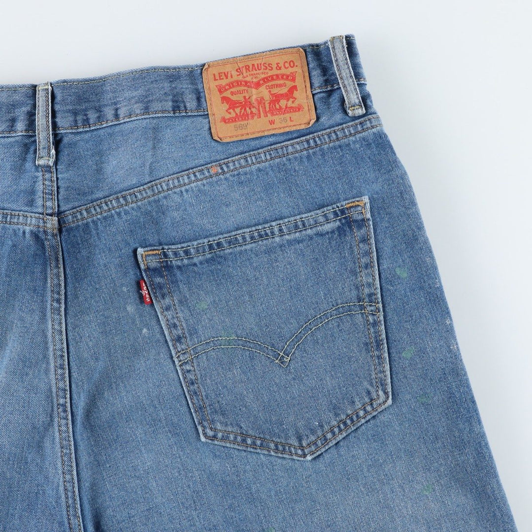 Levi's 569 Painted Denim Shorts, Men's W39 (approx.) cotton Blue type light blue Vintage Second Hand