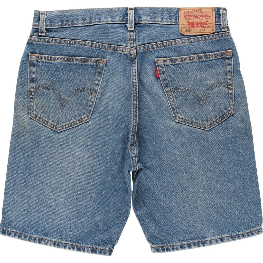 Levi's 505 Regular Fit Denim Shorts (Men's W35 equivalent) cotton blue type Vintage Second Hand