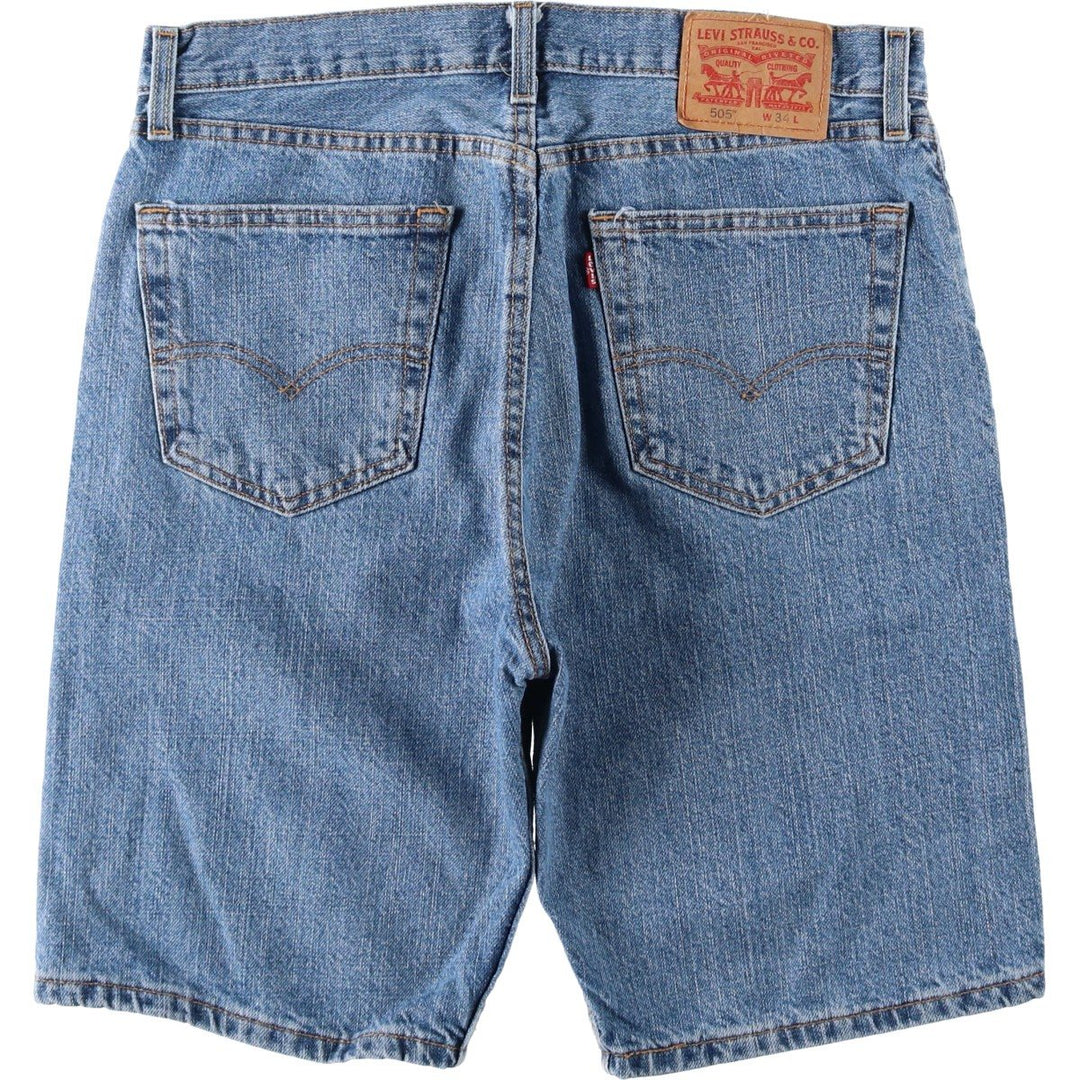 Levi's 505 denim shorts, men's size W35 cotton blue type Vintage Second Hand