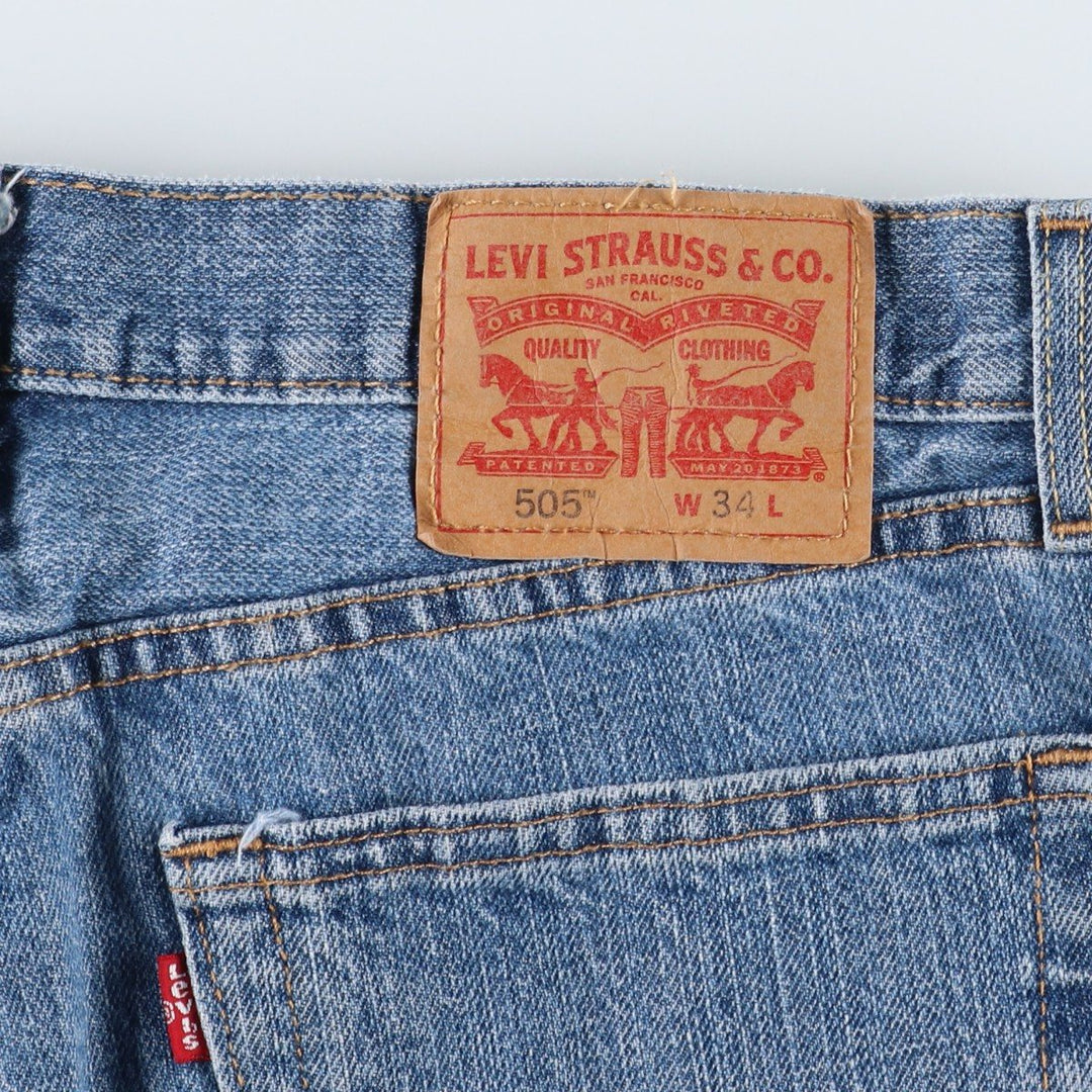 Levi's 505 denim shorts, men's size W35 cotton blue type Vintage Second Hand