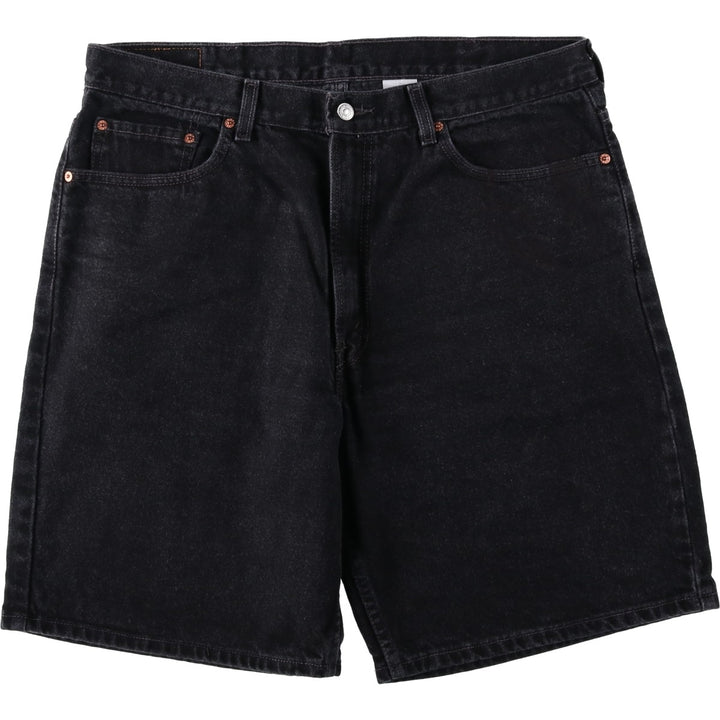 Levi's 550 Relaxed Fit Black Denim Shorts (Men's size W38 equivalent) cotton black type Vintage Second Hand