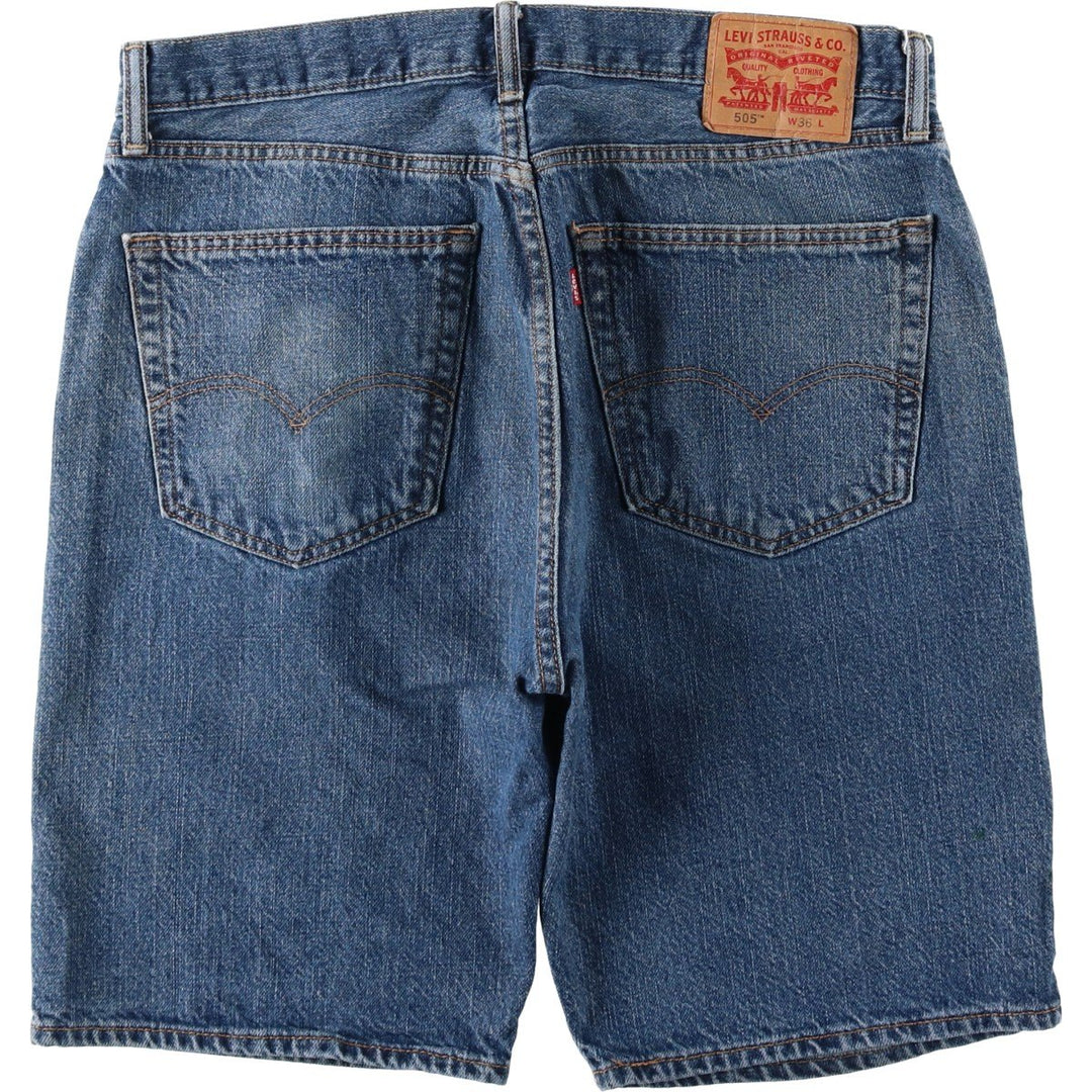 Levi's 505 denim shorts, men's size W36 (approx.) cotton blue type Vintage Second Hand