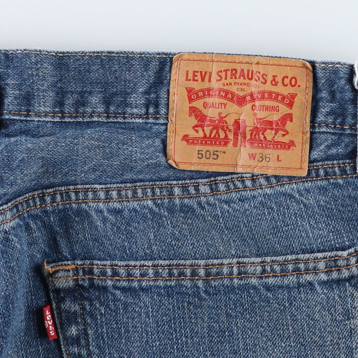 Levi's 505 denim shorts, men's size W36 (approx.) cotton blue type Vintage Second Hand