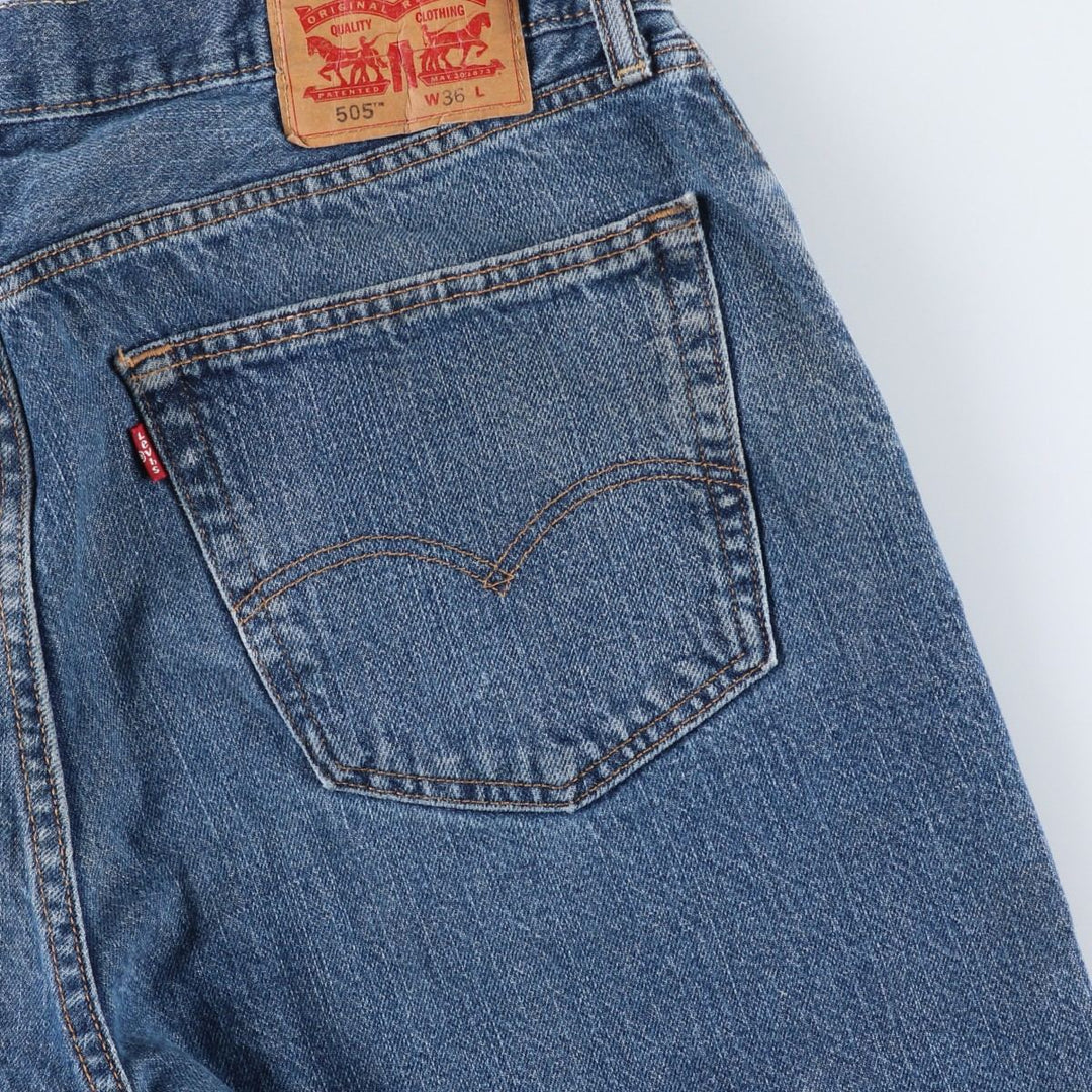 Levi's 505 denim shorts, men's size W36 (approx.) cotton blue type Vintage Second Hand