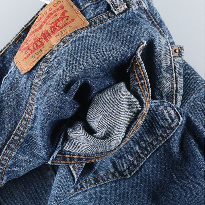 Levi's 505 denim shorts, men's size W36 (approx.) cotton blue type Vintage Second Hand