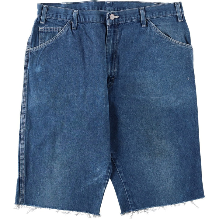 Dickies Cut-Off Denim Painter Shorts, Men's Size W36 (approx.) cotton blue type Vintage Second Hand