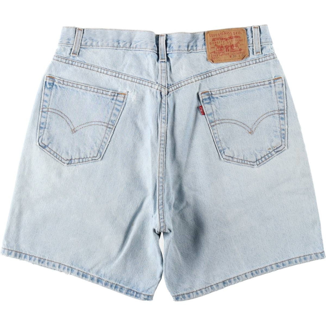 00'S Levi's 550 Relaxed Fit Denim Shorts for Men, W35 cotton blue type Vintage Second Hand